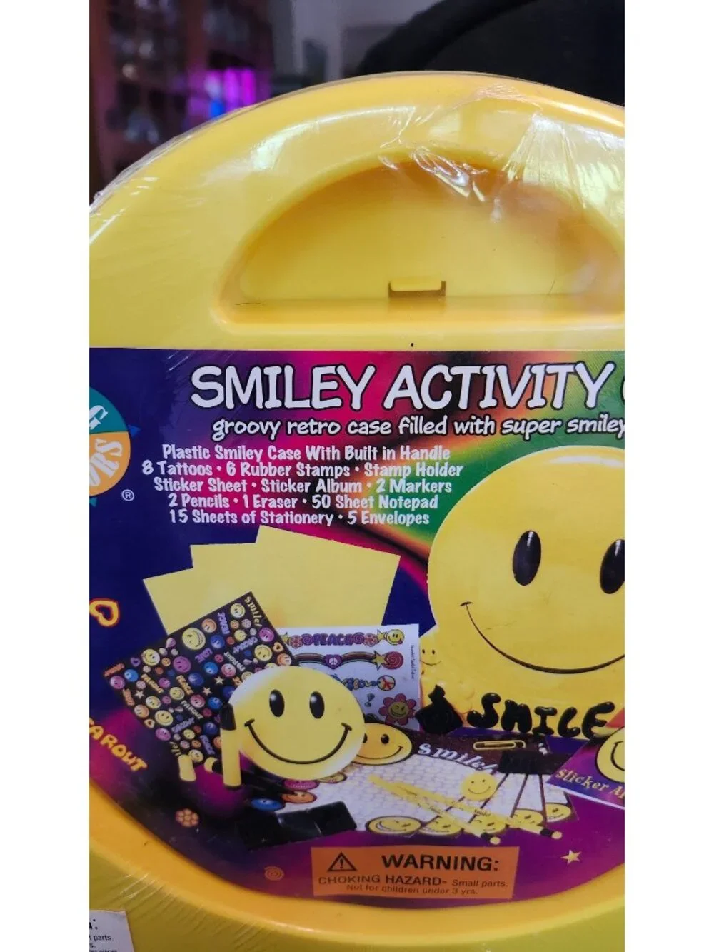 Smiley Kids Activity Case 1990s Retro Sealed Carry Case  Stationery Stickers Toy